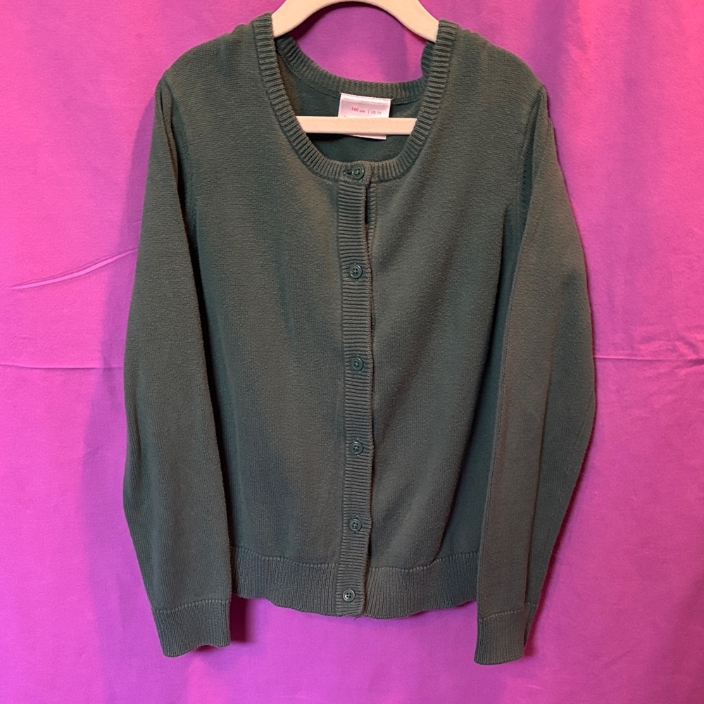 Hanna Andersson Forest Green Kids Cardigan